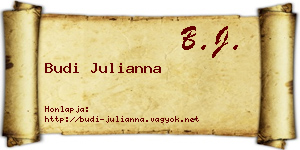 Budi Julianna névjegykártya